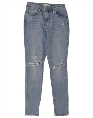 Levi's Damen 721 Distressed High Waist Skinny Jeans W30 L30 Blau Baumwolle BA09
