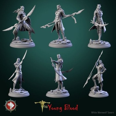 Male Elf Warriors, Fighters, Rogues | 32mm Scale Unpainted Miniature TTRPGs