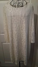 ALICE&YOU Ladies White Lace Lined Swing Dress Size 14 BNWT
