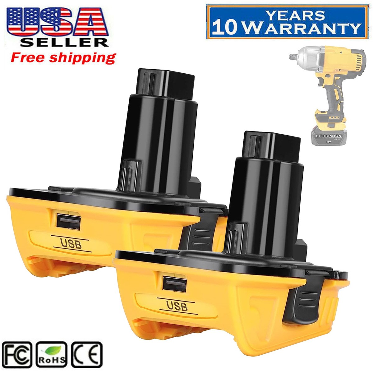 Dca1820 Dewalt 20v Adapter For 18v Tools 2X 20V MAX To 18V DCA1820