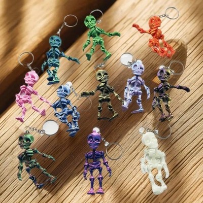 3D Printed Skeleton Keychain Pendant Joint Mobility Skeleton Stress Relief Toys