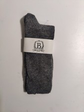 b studio -women's socks - grey- Cashmere Blend - Made in USA **M9**