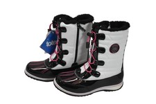 Totes Boots Girls Size 4 Black Kylie Snow Faux Fur Lace Up Zip Adventure Gear