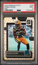 2022 Panini Donruss Optic Romeo Doubs Fire Emoji PSA 9 Rated Rookie SSP #235