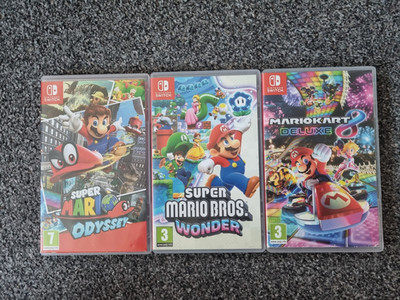 Nintendo Switch Spielepaket Mario Odyssey, Mario Kart 8, Mario Bros Wonder