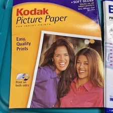 KODAK PICTURE PAPER SOFT GLOSS NEW 100 sheets for inkjet print 8.5" x 11"