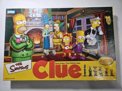 The Simpsons Clue Board Game 2nd Edition 2002 Complete Minus One Dice 