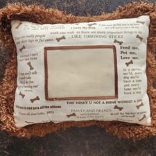 Dog Puppy Pillow 4 6 Photo With Fringe Brown Cream Dog Quotes Gift GUC D0125 