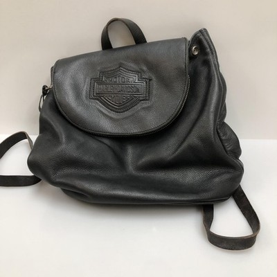black leather motorcycle backpack Harley-Davidson Backpack Bag Womens Medium Black Leather USA Biker  Motorcycle