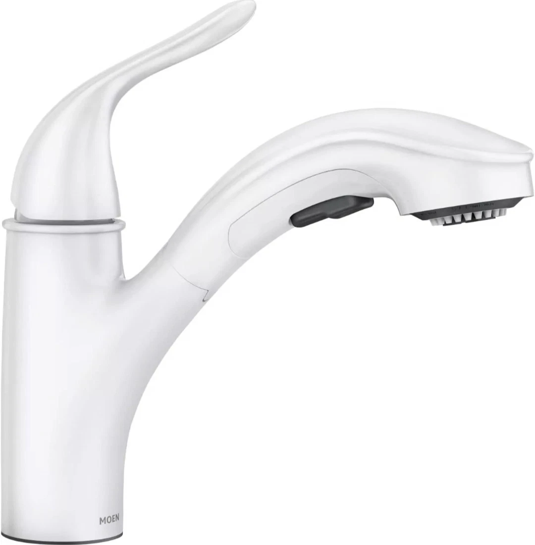 MOEN Brecklyn 87557W One-Handle Pull-Out Sprayer Kitchen Faucet White