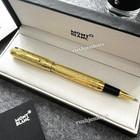 BID NOW Montblanc Gold Rollerball Pen Engraved Executive Writing Gift w/ Box — photo 3