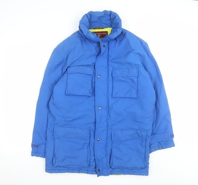 Chaps Ralph Lauren Herren Blau Puffer Jacke S Winter Nylon Mittellang