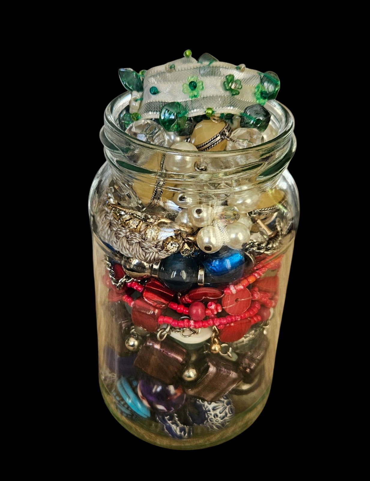 Vintage Mystery Jewellery Jar Wearable Accessories Necklaces, Bracelets 9 PCS #4