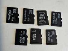 Lot Of 7 Used Micro SD Cards - Various Brands And Sizes