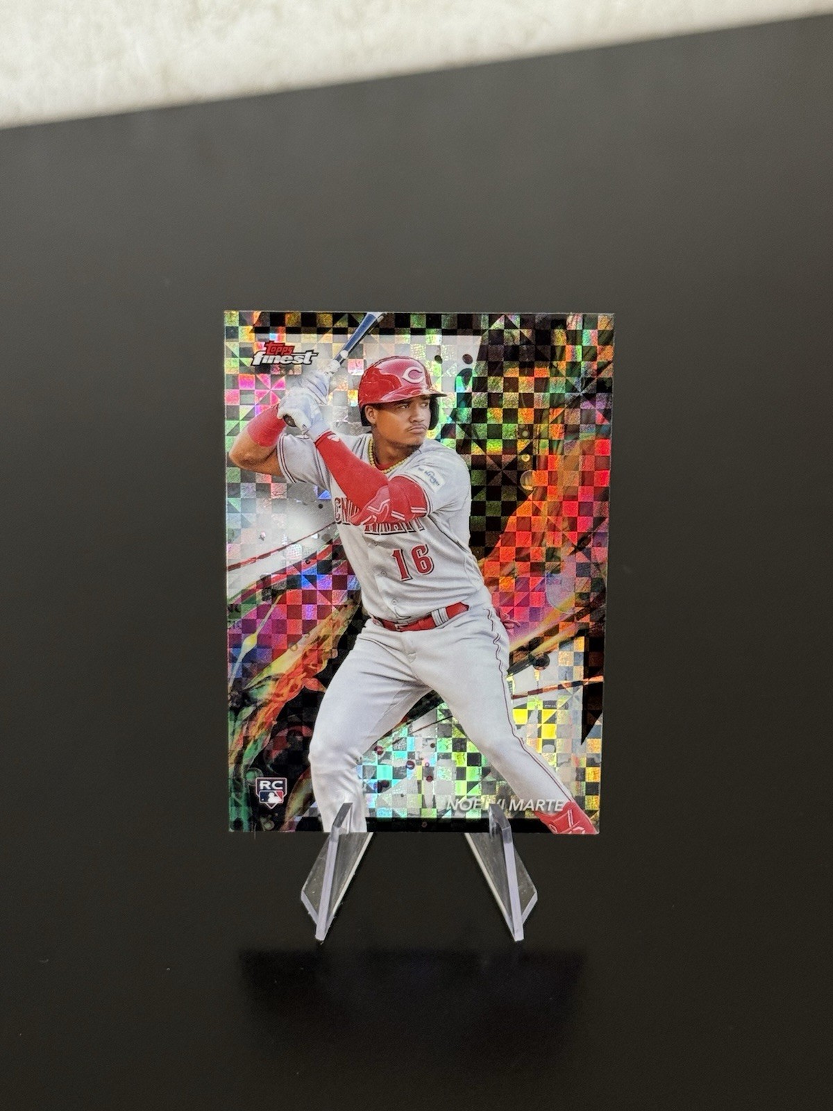 2024 Topps Finest - Common Noelvi Marte #10 Checkerboard Refractor (RC)