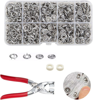 100 Sets Metal Snaps Buttons with Fastener Pliers Press Tool Kit Perfect for DIY