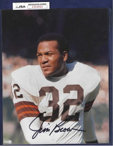 Jim Brown Cleveland Browns NFL Football HOFer Autographed 8x10 Color Photo JSA