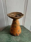 Vintage Royal Haeger Pottery Orange Peel Lava Glaze Candle Holder 7.75”