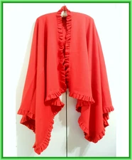 HEAVY RED JERSEY CAPE Cotton Acrylic Blend - Made in France -One size fits all