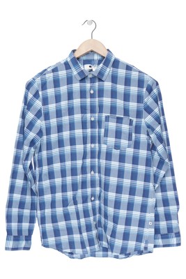 NN.07 Herren Business Hemd Kariert Blau Gr. 48/M Baumwolle