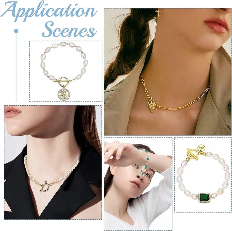 60 Sets Toggle Clasp, 15 Styles T-Bar Closure Clasps IQ Toggle Clasps Flower Hea - Image 2 of 4