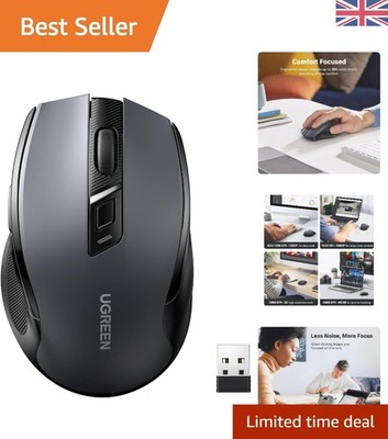 Leise kabellose Maus mit ergonomischem Komfort - 4000 DPI & 18 Akkulaufzeit