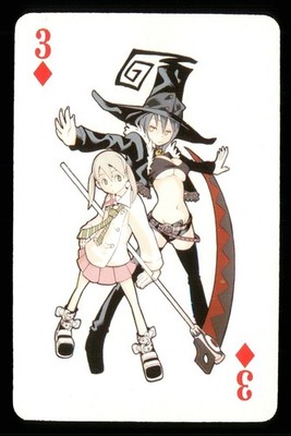 1 x Spielkarte Soul Eater Anime Figuren - 3 of Diamonds ZT 87