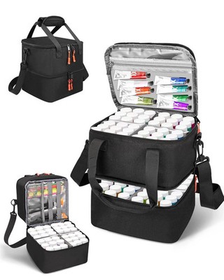 Acrylic Paint Organizer Bag for 72 Bottles (2 oz), Portable Acrylic Paint Sto...