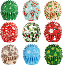 450Pcs Christmas Cupcake Liners, Christmas Santa Claus Snowman Tree Baking Cups