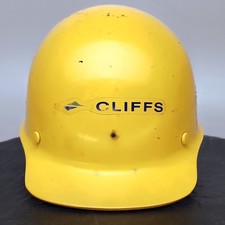 MSA Skullgard Fiberglass Hard Hat Vtg 1986 Yellow Cliffs USA SEI Sz Medium