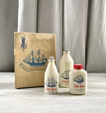 Vintage Original Old Spice 3pc Set Aftershave Lotion Talcum & Cologne Ship Box