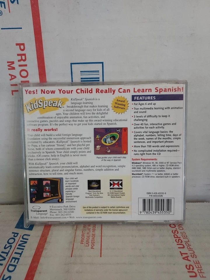 Scholastic Books Kidspeak Kids Speak Spanish CD Rom Age 6+ Educational - #163 - Image 2 of 2