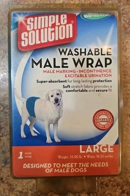 Simple Solution Male Dog Wrap (Large)(35-90lb) (18''-35'' Waist)