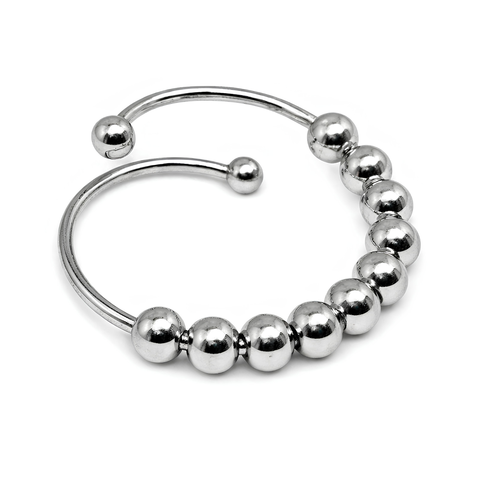 Fidget Ring Anxiety Help Ring Anti Stress 10 Ball Spinner Worry Bead Jewellery
