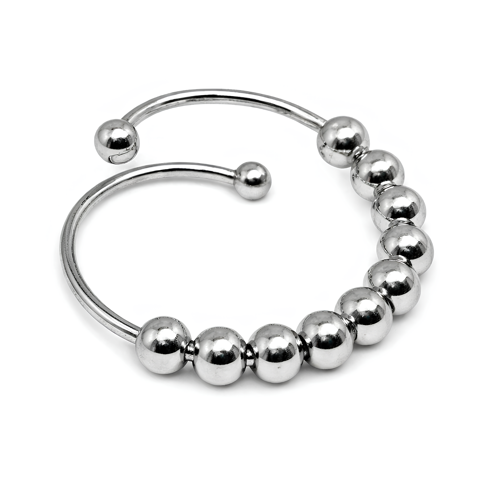 Fidget Ring Anxiety Help Ring Anti Stress 10 Ball Spinner Worry Bead Jewellery