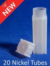 20 Square Coin Safe Tubes For US Nickel 22.61mm New High Quality Storage Lot USA
