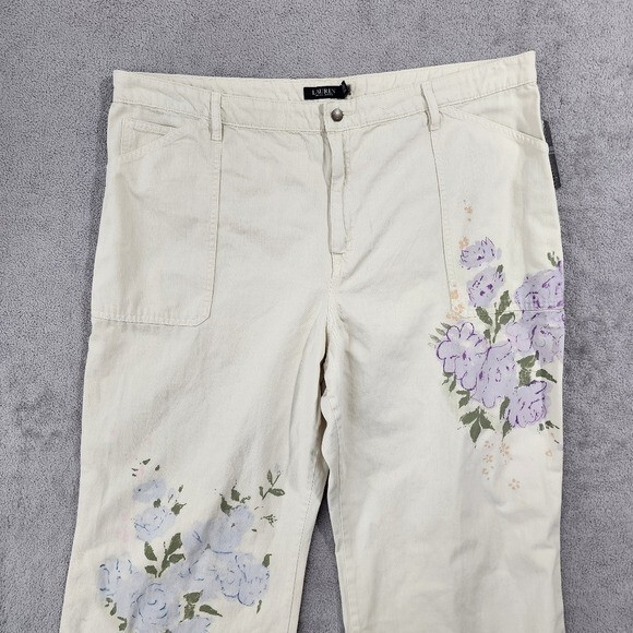 NEW Lauren Ralph Lauren Women's 22W Plus Size Floral Wide-Leg Jean Masca H700 thumbnail 8