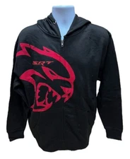 Dodge Charger Challenger SRT Hellcat Black Zip Up Hoodie Jacket (Licensed)
