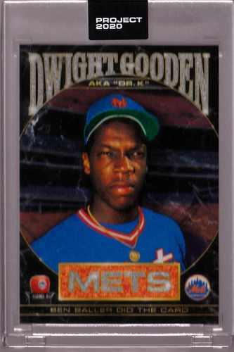 Dwight Gooden Mets Art by Ben Baller Topps Project 2020 #86 1985 #620 w/ Box