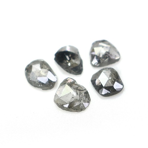 1.06 Ct Natural Loose Slice Shape Diamond 4.40 MM Salt And Pepper Diamond LQ1514 - Picture 5 of 8