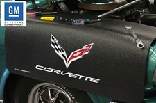 Black Fender Gripper Protective Cover w/ Flag Logo For Chevrolet Corvette C7