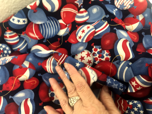 2+ YD 44X73 VIP CRANSTON Red Wht Blue Patriotic BALLOON Quilt FABRIC Star Stripe - Picture 7 of 10