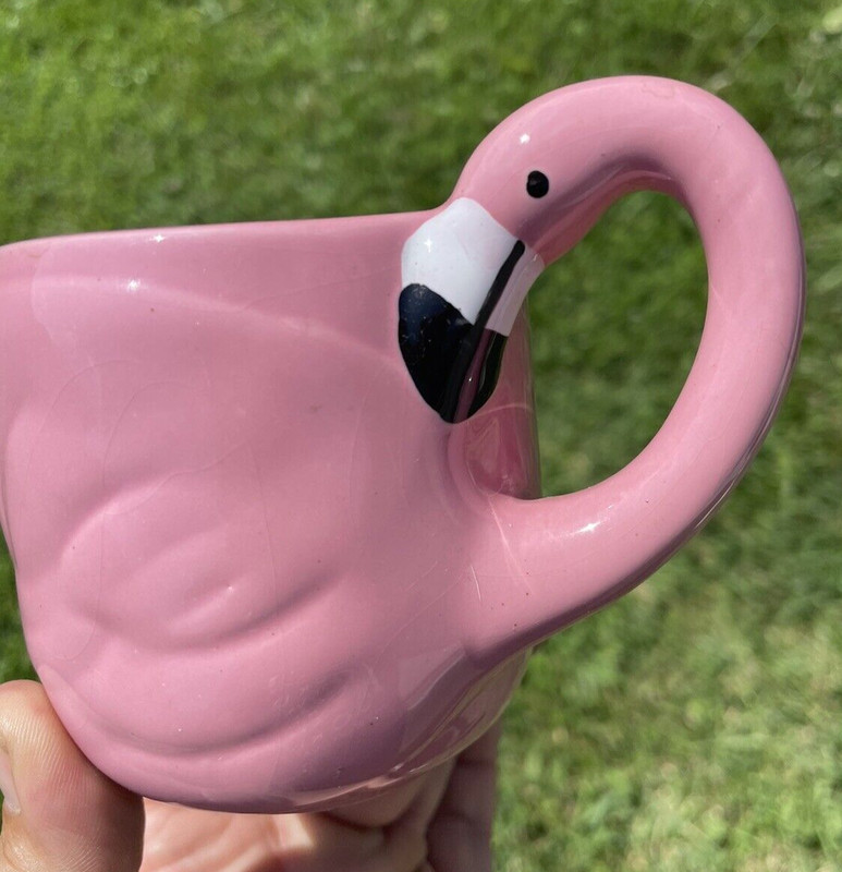 Home Essentials Cabana Pink Flamingo Ceramic Coffee Mugs Bid 4 CHARITY ❤️blt39j5