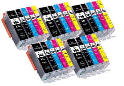 25P Set of Ink Cartridges for Canon PGI 280 XXL CLI 281 XXL TR8620 TS702 TS6220
