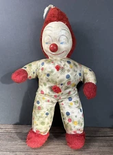 Ideal Novelty Toy Company Clown 1930 Vintage Music Boy Doll Red Wooden Nose