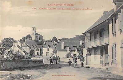 Old postcard 65 MONTGAILLARD PRES BAGNERES AVENUE DE LA GARE