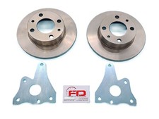MODIFICA SUPPORTI PER FRENI A DISCO ANTERIORI E KIT N.2 DISCHI PER FIAT 500/126