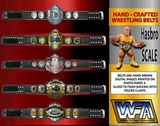 WWC Hasbro Scale Lot Of 5 Custom Hand Made  Wrestling Figure Belts B