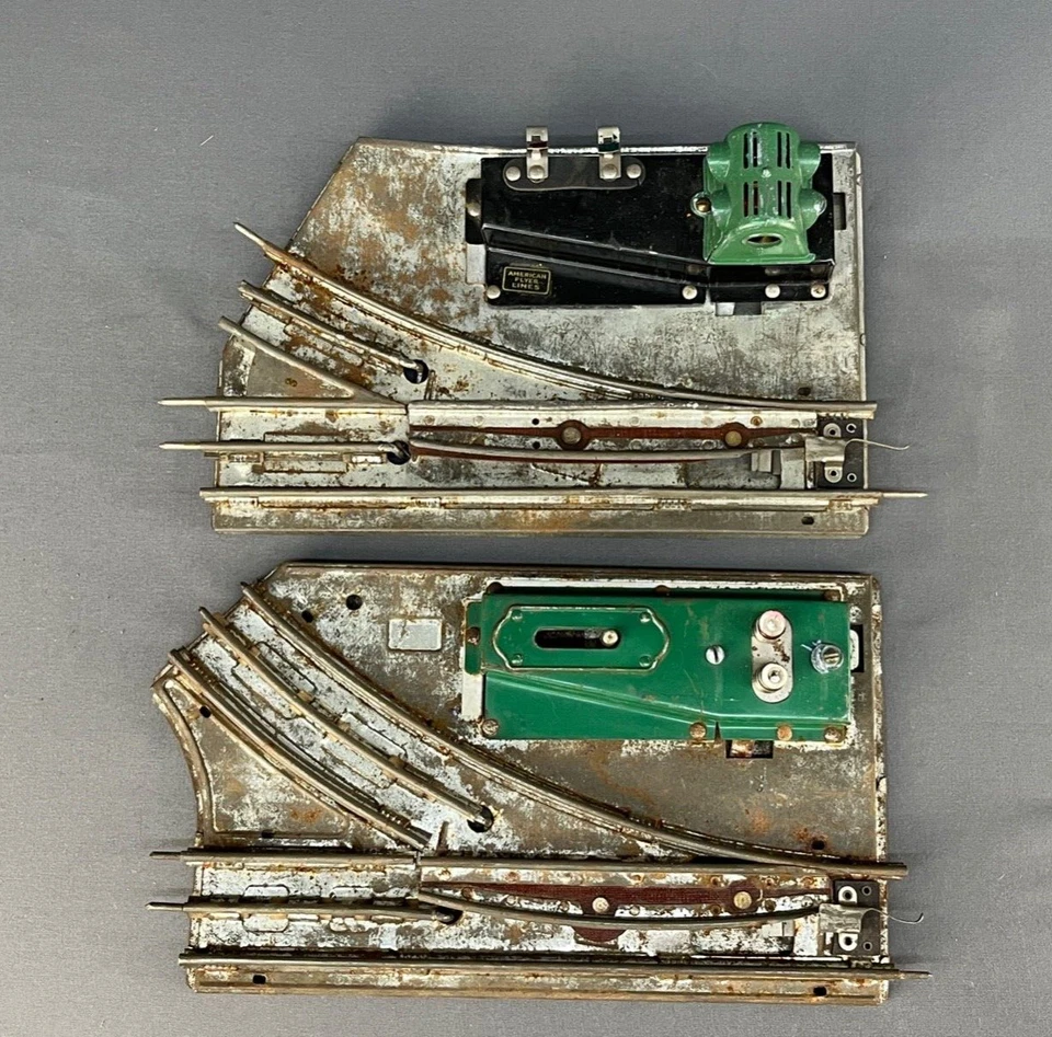 6 Pre War American Flyer Lines  Switch Tracks w/ Red Green Covered Lights - Image 2 of 4