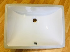WHITE RECT U/M BATH VANITY SINK WITH OVERFLOW 20 X 15 OUT 18 X13 IN . BIG SIZE.